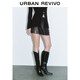 UR2025秋季新款女裝時(shí)尚復古摩登氣質(zhì)裙褲短褲UWG650065+ 正黑 S