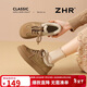 ZHR勃肯鞋冬季女鞋復古加絨樂(lè )福鞋厚底棉鞋保暖雪地靴 EH278B駝色37