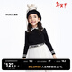 little MO&Co.含羊毛 童裝冬季女童娃娃領(lǐng)打底衫毛衣兒童針織衫女孩 黑色 100 110/52
