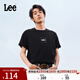Lee25新品標準版圓領(lǐng)方型印花Logo摩登中性男短袖T恤LMT0098044LE 黑色 M
