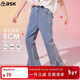 ASK JUNIOR童裝兒童褲子女童春裝中大童青少年闊腿牛仔褲休閑長(cháng)褲 藍色 140