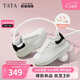 他她TATA奶油泡泡厚底小白鞋透氣增高板鞋WU501CM4 白/黑 37