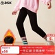 ASK JUNIOR女童褲子2025冬裝加絨保暖兒童緊身長(cháng)褲收腳打底褲青少年黑色 170