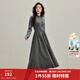 茵曼（INMAN）2026春季女裝新款簡(jiǎn)約格雷系收腰針織連衣裙修身顯瘦打底裙子 深灰色 M