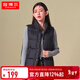 坦博爾羽絨馬甲輕壓短款休閑立領(lǐng)背心羽絨服女外套TD236006 黑色 2XL (180)