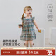 babylove【清倉】嬰兒無(wú)袖連衣裙夏季薄款高支純棉格子裙女寶寶裙子公主裙 復古巴恩 90