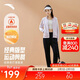安踏易打理加絨套裝丨立領(lǐng)衛衣外套運動(dòng)長(cháng)褲兩件套女休閑針織套