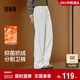 森馬（Semir）發(fā)熱抑菌抓絨抽繩分割寬松2025百搭闊腿褲女冬休閑褲109725127001