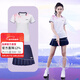 川崎（KAWASAKI）羽毛球服女神運動(dòng)套裝女夏季短袖T恤運動(dòng)裙繁花似錦運動(dòng)服速干衣 繁花似錦套裝 霜白色+深鳶尾藍 M