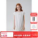 ELLE KIDS燙鉆木耳邊小飛袖A字連衣裙夏季新款女童輕薄透氣圓領(lǐng)休閑長(cháng)裙 本白色 110/120