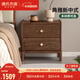 源氏木語(yǔ)實(shí)木床頭柜新中式黑胡桃木儲物柜家用臥室床邊收納柜子雙層小柜子 (黑胡桃木)0.5m床頭柜50*35*49cm 組裝