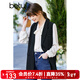 betu百圖女裝韓版英倫風(fēng)氣質(zhì)外穿西裝領(lǐng)馬甲女2202T77 黑色 XS