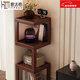 意法格（YIFAGE）旋轉書(shū)架立式落地可360度復古風(fēng)不占空間書(shū)柜儲物柜一體式轉角置 【胡桃色】五層可360°旋轉