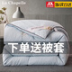 La Chapelle全棉蠶絲被子冬季100%桑蠶絲冬天6-8斤冬被加厚保暖雙人棉被春秋 納米抗菌-藍【加厚純棉/蓄熱保暖】 180x220cm 8斤冬被+品牌包裝袋