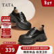 他她TATA厚底小皮鞋女松糕底單鞋女春季制服鞋JK鞋 黑色 36