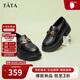 他她TATA英倫厚底jk樂(lè )福鞋女鞋黑色學(xué)院淺口單鞋 GOK02AA4黑色 38