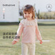 babylove女寶寶春秋純棉長(cháng)袖t恤嬰兒花邊領(lǐng)洋氣打底百搭休閑上衣
