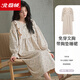 北極絨（Bejirog）公主風(fēng)帶胸墊睡裙女春秋季長(cháng)袖純棉中長(cháng)款宮廷風(fēng)睡衣裙子 D@CA89808花卉杏 帶胸墊女款居家裙 L