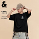 杰克·瓊斯（JACK&JONES） 【涼感】男裝夏季T恤時(shí)尚純色立體熊貓刺繡圓領(lǐng)寬松226201128