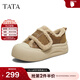 他她（TATA）女鞋2025冬季款運動(dòng)棉鞋休閑鞋厚底加絨保暖板鞋CHH02DM5 棕色（仿毛里）CHH01DM5 36