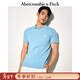 Abercrombie & Fitch【經(jīng)典POLO】小麋鹿圖案男裝25夏季美式通勤短袖T恤 天藍色 L (180/108A)