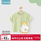 優(yōu)奇嬰兒短袖t恤夏季薄款夏天半袖兒童上衣女寶寶可愛(ài)男夏裝寶寶衣服 開(kāi)心鴨【新款】 90