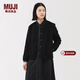 MUJI 女式 抓絨 開(kāi)衫 外套 外衣 長(cháng)袖 25年冬季 女裝 BB2T4C5A 黑色 L （165/88A）