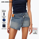 ANN ANDELMAN【明星同款】官方直營(yíng)不對稱(chēng)牛仔短裙女不規則裙擺藍色復古半身裙 藍色 S