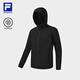 FILA 斐樂(lè )官方男士針織連帽外套2026夏新款健身運動(dòng)簡(jiǎn)約基礎上衣 深黑-BK XL 180/100A/XL