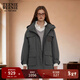 Teenie Weenie小熊女裝簡(jiǎn)約風(fēng)秋季三合一兩件套寬松中長(cháng)款夾克外套 深灰色 S (160)