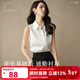 晚白【新品】可外穿打底無(wú)袖襯衫女2026春季洋氣翻領(lǐng)襯衣百搭上衣 白色 M