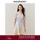 MAXRIENY【商場(chǎng)同款】漸變印花度假風(fēng)連衣裙桑蠶絲裙子 拼花 M 02/36