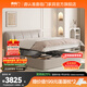 喜臨門(mén)真皮藝雙人大床主次臥室現代簡(jiǎn)約軟靠包【尼亞pro-儲物款】[床架] 云霧米+白騎士plus床墊 1.8*2米
