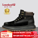 楓葉（leaveland）馬丁靴男冬季新品英倫風(fēng)時(shí)尚高幫工裝靴厚底耐磨大頭皮靴子男 黑色（皮鞋碼） 41