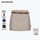 ANN ANDELMAN【明星同款】官方直營(yíng)高腰a字半身裙女包臀修身配腰帶毛呢短裙子 杏色 M