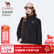 駱駝（CAMEL）搖粒絨外套女2025秋季薄絨保暖內膽立領(lǐng)開(kāi)衫外套夾克 J25CAXN002，幻影黑 ，女 L