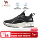 駱駝氣墊鞋男[超氫能]網(wǎng)面透氣運動(dòng)氣墊鞋女 C13S397025，黑色，男 39