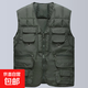 秋冬羽絨棉馬甲男保暖加厚爸爸裝馬夾中老年坎肩多口袋背心內外穿 綠色 羽絨棉馬甲男 3XL 115-130斤