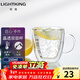 明尊（LIGHTKING）手工制高硼硅玻璃防燙雙層玻璃杯耐熱玻璃咖啡杯喝水杯帶把綠茶杯 CP'10（150ml）