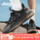 Jeep吉普男鞋2025冬季新品爆米花軟底椰子鞋男士防滑減震運動(dòng)跑步鞋男 黑色(運動(dòng)碼) 42 (260mm)