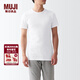 MUJI男式無(wú)側縫天竺編織圓領(lǐng)T恤2件裝25年夏季男士男款短袖打底衫背心 白色 FA16CC5S L （175/100A）