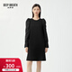 深呼吸DEEP BREATH女裝泡泡袖拼接袖高腰小黑裙連衣裙8500121 黑 L (4)