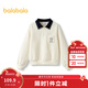 巴拉巴拉【miiiiichanIP】巴拉巴拉童裝兒童衛衣女童春裝上衣撞色翻領(lǐng)時(shí)尚 白色調00311 160