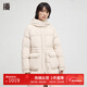 播商場(chǎng)同款連帽領(lǐng)鵝絨羽絨服女24冬休閑寬松中長(cháng)款外套BDR4RD3551 W40霜地 S