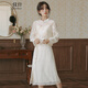 儀纖新中式刺繡國風(fēng)立領(lǐng)連衣裙女2026春季新款改良旗袍少女套裝裙5523 杏色 M