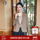 固執（OBSTINATE）【特價(jià)】高級感西裝女秋冬新款學(xué)院風(fēng)職業(yè)教師小個(gè)子日常通勤大衣 卡其色 L 170/88A