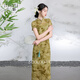 三彩【云染敘梅】2026春季新款暈染印花網(wǎng)紗連衣裙吊帶裙兩件套C 芥末綠花卉 S 155/80A