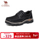 駱駝（CAMEL）磨砂牛皮男士工裝大頭休閑皮鞋 G13A307163 黑色 42 