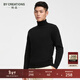 By Creations柏品可機洗高領(lǐng)套頭毛衣男士商務(wù)休閑遠紅外發(fā)熱保暖針織毛線(xiàn)衫 黑色(可翻高領(lǐng)) M