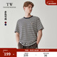 Teenie Weenie小熊男裝簡(jiǎn)約T恤2025春夏新款撞色條紋洋氣時(shí)尚短袖 藏青色 XL